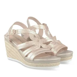 Sandales Corde BEIGE Femme Motif Animal Boucle