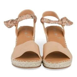 Sandales Corde BEIGE Femme Motif Fleuri Scratch