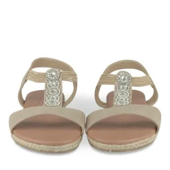 Sandales Corde BEIGE Femme Motif Uni Elastique