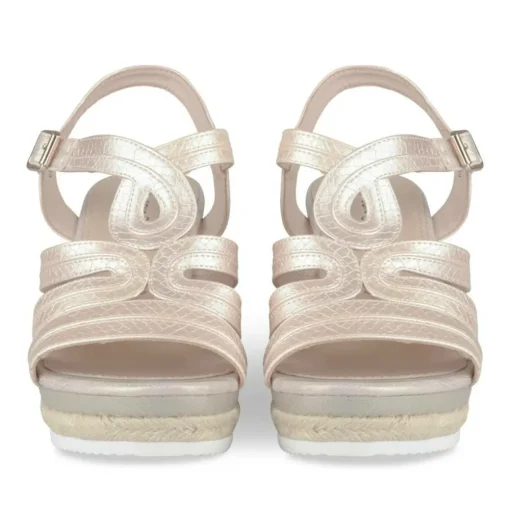 Sandales Corde BEIGE Femme Motif Animal Boucle