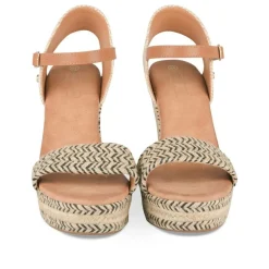 Sandales Corde BEIGE Femme Motif Uni Boucle