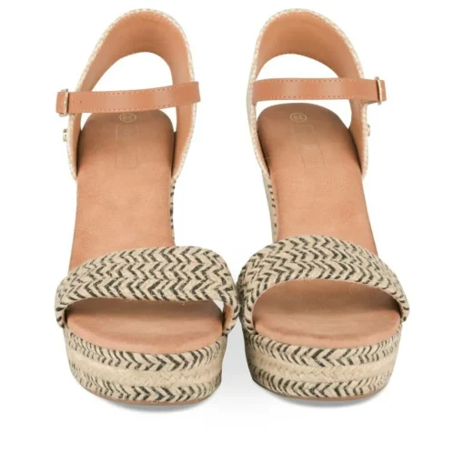 Sandales Corde BEIGE Femme Motif Uni Boucle