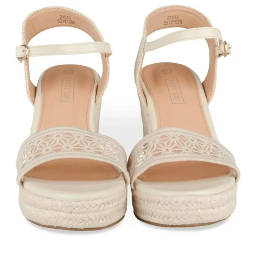 Sandales Corde BEIGE Femme Motif Uni Boucle