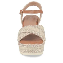 Sandales Corde BEIGE Femme Motif Rayures Boucle