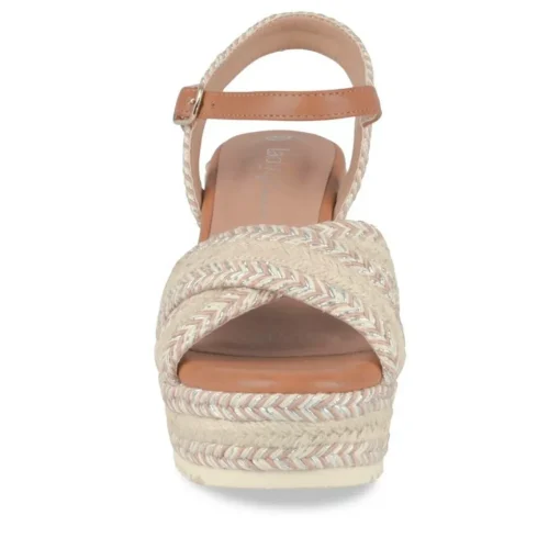 Sandales Corde BEIGE Femme Motif Rayures Boucle