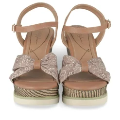 Sandales Corde BEIGE Femme Motif Fleuri Boucle