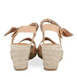 Sandales Corde BEIGE Femme Motif Fleuri Scratch