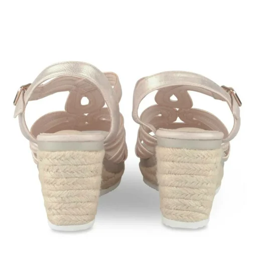 Sandales Corde BEIGE Femme Motif Animal Boucle