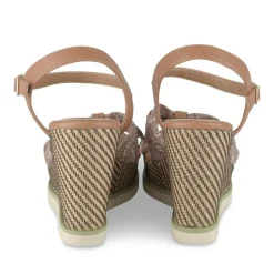 Sandales Corde BEIGE Femme Motif Fleuri Boucle