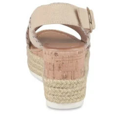 Sandales Corde BEIGE Femme Motif Paillettes Boucle