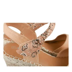 Sandales Corde BEIGE Femme Motif Fleuri Scratch