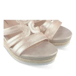 Sandales Corde BEIGE Femme Motif Animal Boucle