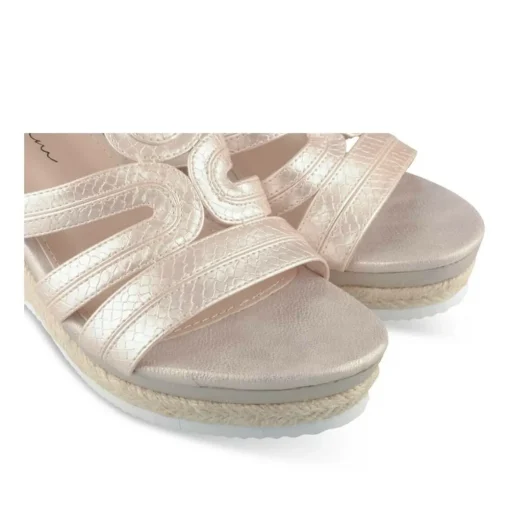 Sandales Corde BEIGE Femme Motif Animal Boucle