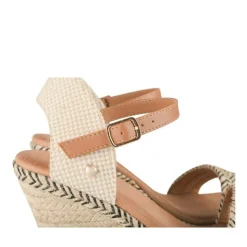 Sandales Corde BEIGE Femme Motif Uni Boucle