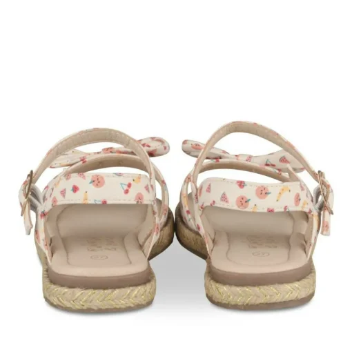 Sandales Corde BEIGE Fille Motif Multicolore Scratch