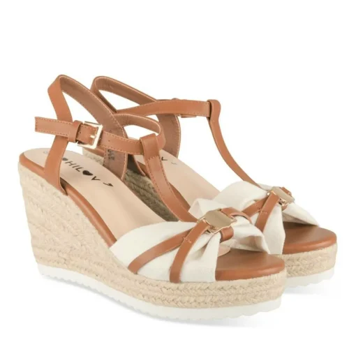 Sandales Corde BLANC Femme Motif Uni Boucle