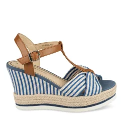 Sandales Corde BLEU Femme Motif Uni