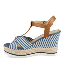 Sandales Corde BLEU Femme Motif Uni