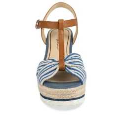 Sandales Corde BLEU Femme Motif Uni
