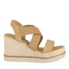Sandales Corde COGNAC Femme Motif Uni Elastique