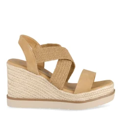Sandales Corde COGNAC Femme Motif Uni Elastique