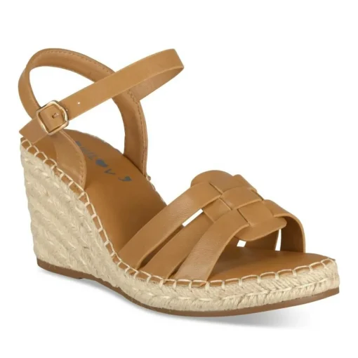Sandales Corde COGNAC Femme Motif Uni Boucle
