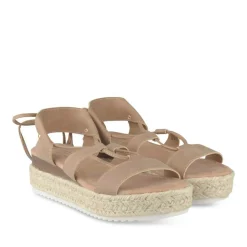 Sandales Corde COGNAC Femme Motif Uni Lacets