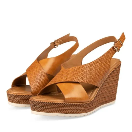 Sandales Corde COGNAC Femme Boucle