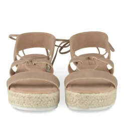 Sandales Corde COGNAC Femme Motif Uni Lacets