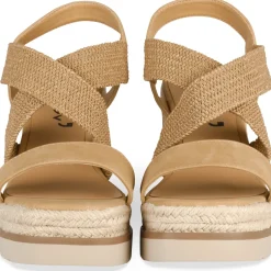 Sandales Corde COGNAC Femme Motif Uni Elastique