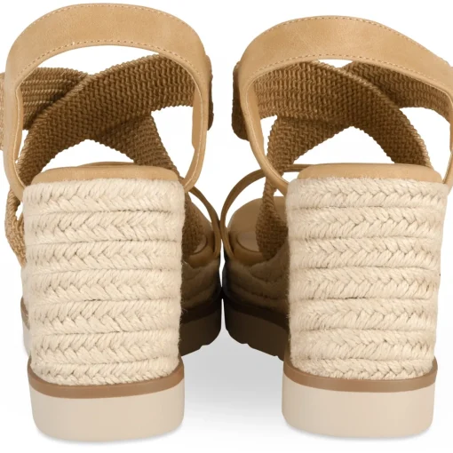 Sandales Corde COGNAC Femme Motif Uni Elastique