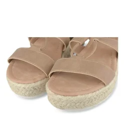 Sandales Corde COGNAC Femme Motif Uni Lacets