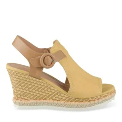 Sandales Corde JAUNE Femme Motif Animal Boucle