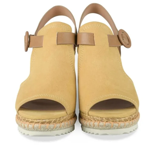 Sandales Corde JAUNE Femme Motif Animal Boucle