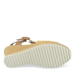 Sandales Corde JAUNE Femme Motif Animal Boucle