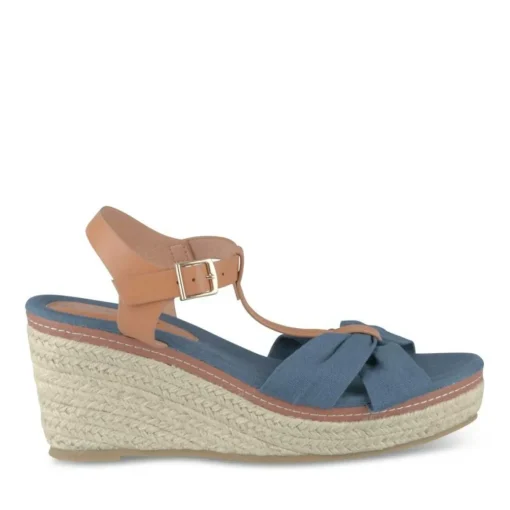 Sandales Corde MARINE Femme Motif Uni Boucle