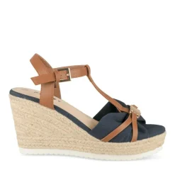 Sandales Corde MARINE Femme Motif Uni Boucle