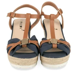 Sandales Corde MARINE Femme Motif Uni Boucle