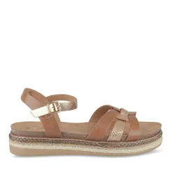 Sandales Corde MARRON Femme Motif Animal Boucle