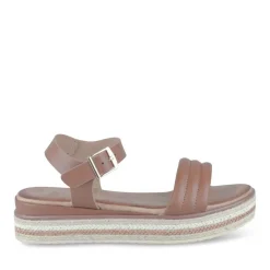 Sandales Corde MARRON Femme Motif Tressé Boucle