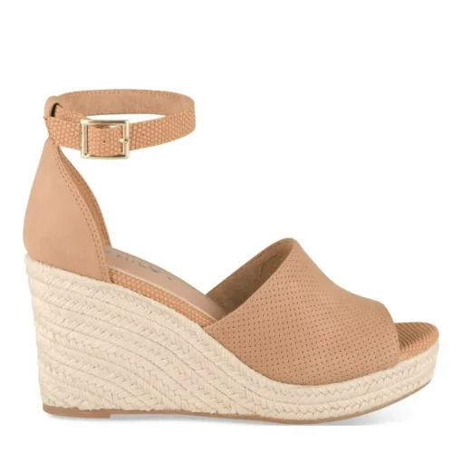 Sandales Corde MARRON Femme Motif Uni Boucle