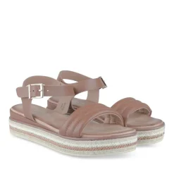 Sandales Corde MARRON Femme Motif Tressé Boucle