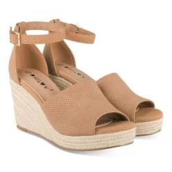 Sandales Corde MARRON Femme Motif Uni Boucle