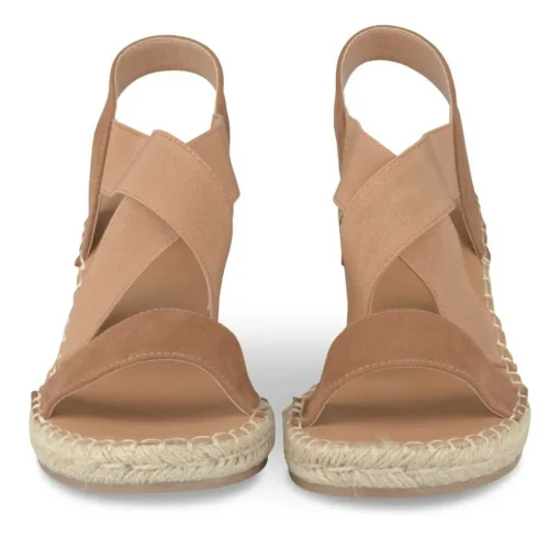 Sandales Corde MARRON Femme Motif Uni Elastique
