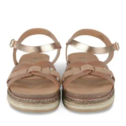 Sandales Corde MARRON Femme Motif Animal Boucle
