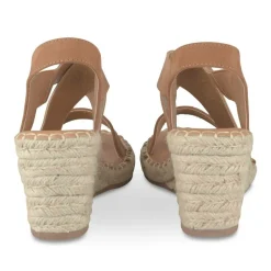 Sandales Corde MARRON Femme Motif Uni Elastique