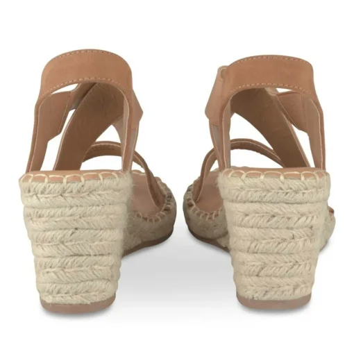 Sandales Corde MARRON Femme Motif Uni Elastique