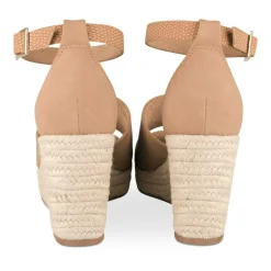 Sandales Corde MARRON Femme Motif Uni Boucle