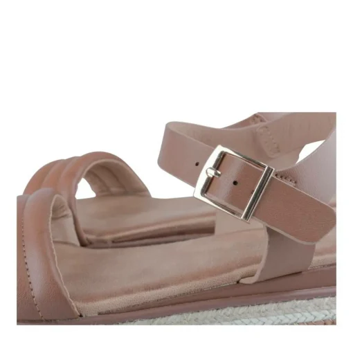 Sandales Corde MARRON Femme Motif Tressé Boucle