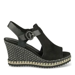 Sandales Corde NOIR Femme Motif Uni Boucle